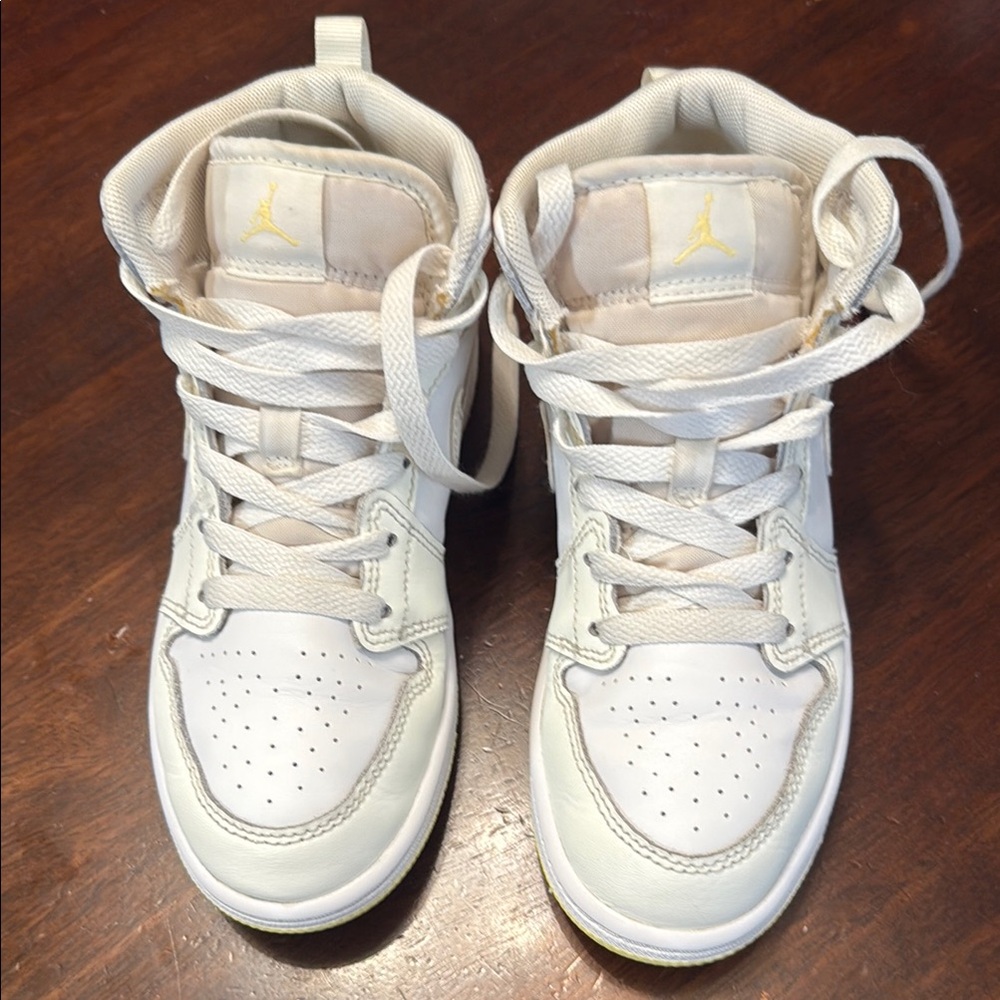 Air Jordan Mid 1 White and Yellow